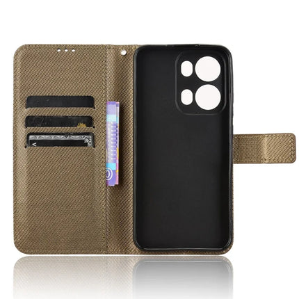 For Oppo Reno13 Pro 5G Case PU Leather Diamond Texture Wallet Phone Cover