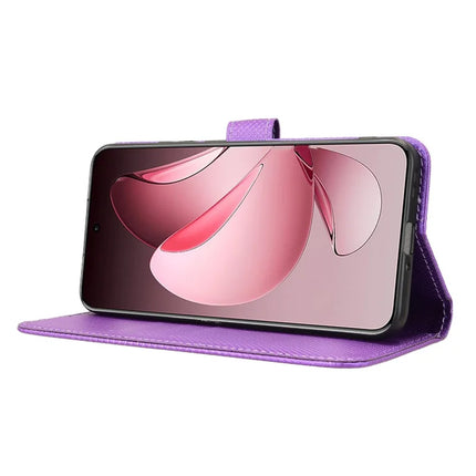 For Oppo Reno13 Pro 5G Case PU Leather Diamond Texture Wallet Phone Cover