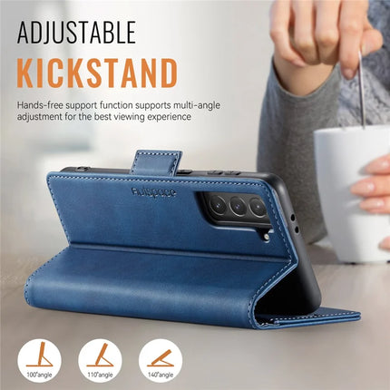 For Samsung Galaxy S21 5G Case AUTSPACE A11 RFID Blocking Retro Leather Cell Phone Wallet Cover