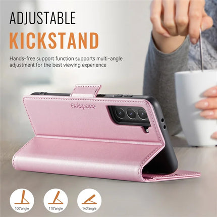 For Samsung Galaxy S21 5G Case AUTSPACE A11 RFID Blocking Retro Leather Cell Phone Wallet Cover