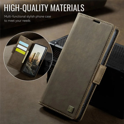 For Samsung Galaxy S22 5G Case AUTSPACE A11 RFID Blocking Retro Leather Cell Phone Wallet Cover