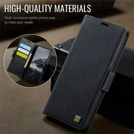 For Samsung Galaxy S22 Ultra 5G Case AUTSPACE A11 RFID Blocking Retro Leather Cell Phone Wallet Cover