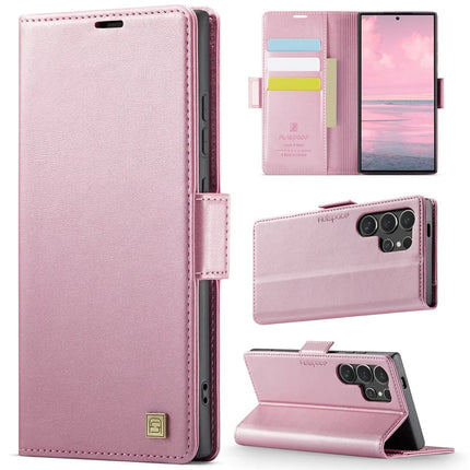 For Samsung Galaxy S22 Ultra 5G Case AUTSPACE A11 RFID Blocking Retro Leather Cell Phone Wallet Cover