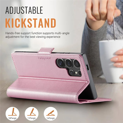 For Samsung Galaxy S22 Ultra 5G Case AUTSPACE A11 RFID Blocking Retro Leather Cell Phone Wallet Cover