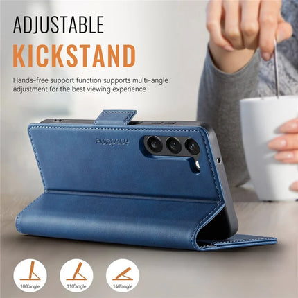 For Samsung Galaxy S23 Case AUTSPACE A11 RFID Blocking Retro Leather Cell Phone Wallet Cover