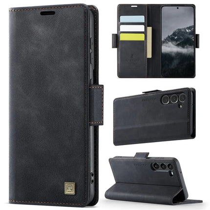 For Samsung Galaxy S23 Case AUTSPACE A11 RFID Blocking Retro Leather Cell Phone Wallet Cover