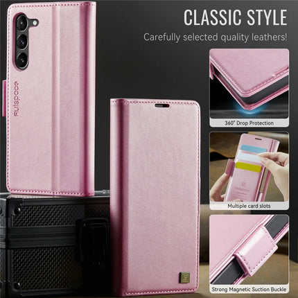 For Samsung Galaxy S23 Case AUTSPACE A11 RFID Blocking Retro Leather Cell Phone Wallet Cover