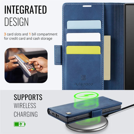 For Samsung Galaxy S23 Ultra Case AUTSPACE A11 RFID Blocking Retro Leather Cell Phone Wallet Cover