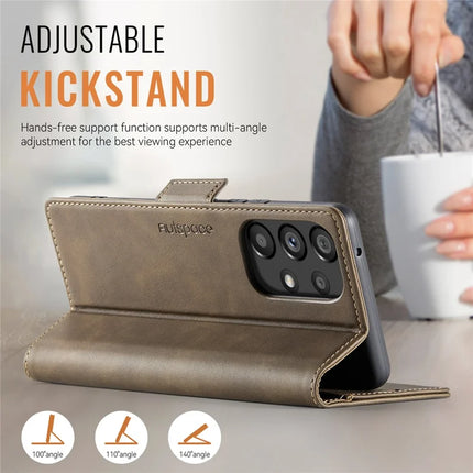 For Samsung Galaxy A53 5G Case AUTSPACE A11 RFID Blocking Retro Leather Cell Phone Wallet Cover
