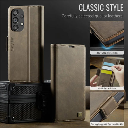 For Samsung Galaxy A53 5G Case AUTSPACE A11 RFID Blocking Retro Leather Cell Phone Wallet Cover