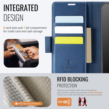 For Samsung Galaxy A53 5G Case AUTSPACE A11 RFID Blocking Retro Leather Cell Phone Wallet Cover