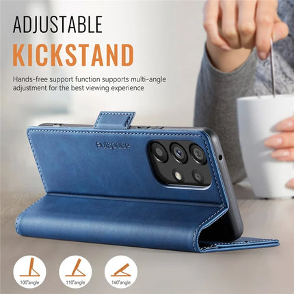 For Samsung Galaxy A53 5G Case AUTSPACE A11 RFID Blocking Retro Leather Cell Phone Wallet Cover