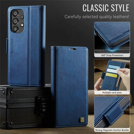 For Samsung Galaxy A53 5G Case AUTSPACE A11 RFID Blocking Retro Leather Cell Phone Wallet Cover