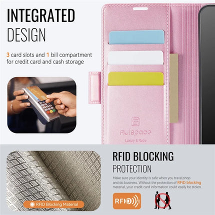 For Samsung Galaxy A52 5G Case AUTSPACE A11 RFID Blocking Retro Leather Cell Phone Wallet Cover