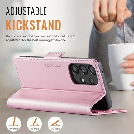 For Samsung Galaxy A52 5G Case AUTSPACE A11 RFID Blocking Retro Leather Cell Phone Wallet Cover