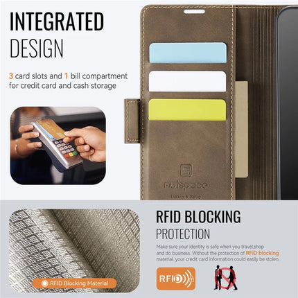 For Samsung Galaxy A52 5G Case AUTSPACE A11 RFID Blocking Retro Leather Cell Phone Wallet Cover