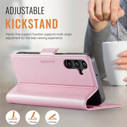 For Samsung Galaxy A14 4G / Galaxy A14 5G Case AUTSPACE A11 RFID Blocking Retro Leather Cell Phone Wallet Cover