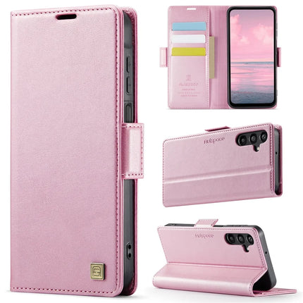 For Samsung Galaxy A15 4G / Galaxy A15 5G Case AUTSPACE A11 RFID Blocking Retro Leather Cell Phone Wallet Cover