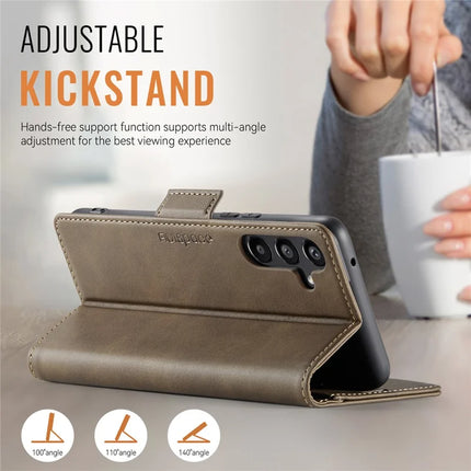 For Samsung Galaxy A35 5G Case AUTSPACE A11 RFID Blocking Retro Leather Cell Phone Wallet Cover