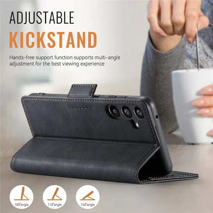 For Samsung Galaxy A55 5G Case AUTSPACE A11 RFID Blocking Retro Leather Cell Phone Wallet Cover
