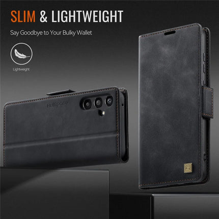 For Samsung Galaxy A55 5G Case AUTSPACE A11 RFID Blocking Retro Leather Cell Phone Wallet Cover