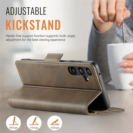 For Samsung Galaxy A55 5G Case AUTSPACE A11 RFID Blocking Retro Leather Cell Phone Wallet Cover