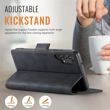 For Samsung Galaxy A32 5G Case AUTSPACE A11 RFID Blocking Retro Leather Cell Phone Wallet Cover