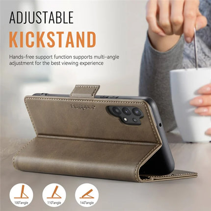 For Samsung Galaxy A32 5G Case AUTSPACE A11 RFID Blocking Retro Leather Cell Phone Wallet Cover
