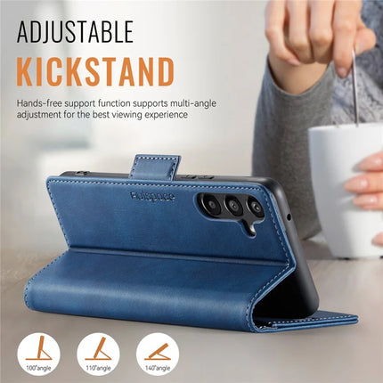For Samsung Galaxy A34 5G Case AUTSPACE A11 RFID Blocking Retro Leather Cell Phone Wallet Cover