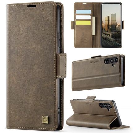 For Samsung Galaxy A34 5G Case AUTSPACE A11 RFID Blocking Retro Leather Cell Phone Wallet Cover