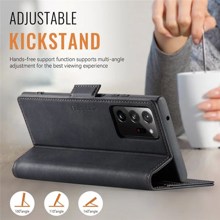 For Samsung Galaxy Note20 Ultra Case AUTSPACE A11 RFID Blocking Retro Leather Cell Phone Wallet Cover