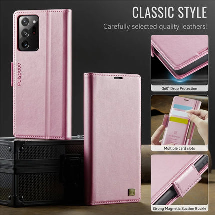For Samsung Galaxy Note20 Ultra Case AUTSPACE A11 RFID Blocking Retro Leather Cell Phone Wallet Cover