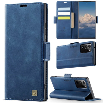 For Samsung Galaxy Note20 Ultra Case AUTSPACE A11 RFID Blocking Retro Leather Cell Phone Wallet Cover