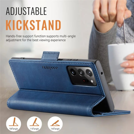 For Samsung Galaxy Note20 Ultra Case AUTSPACE A11 RFID Blocking Retro Leather Cell Phone Wallet Cover