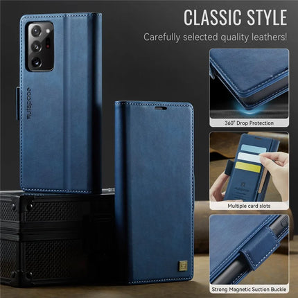 For Samsung Galaxy Note20 Ultra Case AUTSPACE A11 RFID Blocking Retro Leather Cell Phone Wallet Cover