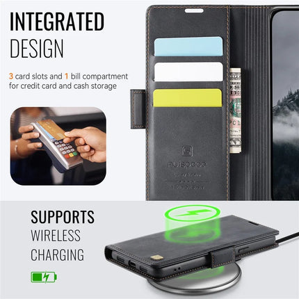 For Google Pixel 8a Case AUTSPACE A11 RFID Blocking Retro Leather Cell Phone Wallet Cover