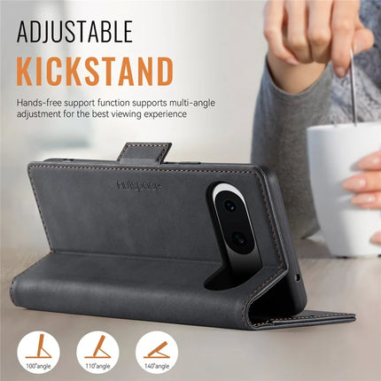 For Google Pixel 8a Case AUTSPACE A11 RFID Blocking Retro Leather Cell Phone Wallet Cover