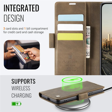 For Google Pixel 8a Case AUTSPACE A11 RFID Blocking Retro Leather Cell Phone Wallet Cover