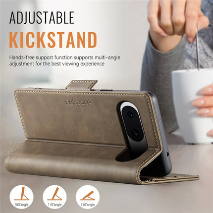 For Google Pixel 8a Case AUTSPACE A11 RFID Blocking Retro Leather Cell Phone Wallet Cover
