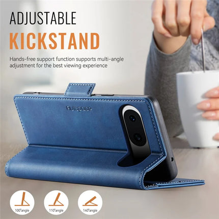 For Google Pixel 8 Case AUTSPACE A11 RFID Blocking Retro Leather Cell Phone Wallet Cover
