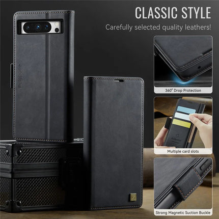 For Google Pixel 8 Pro Case AUTSPACE A11 RFID Blocking Retro Leather Cell Phone Wallet Cover