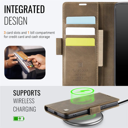 For Google Pixel 8 Pro Case AUTSPACE A11 RFID Blocking Retro Leather Cell Phone Wallet Cover
