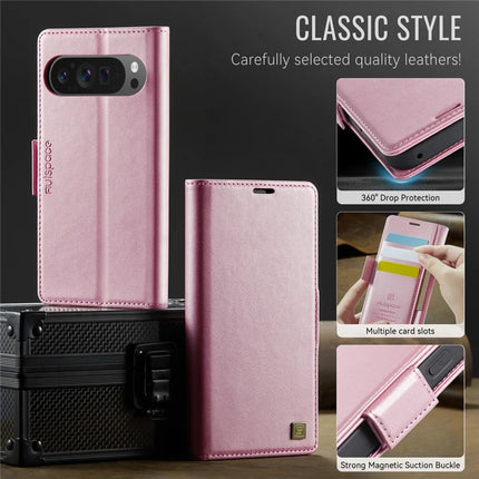 For Google Pixel 9 Pro / Google Pixel 9 Case AUTSPACE A11 RFID Blocking Retro Leather Cell Phone Wallet Cover