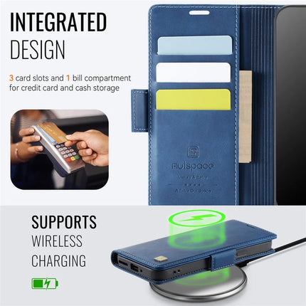 For Google Pixel 9 Pro / Google Pixel 9 Case AUTSPACE A11 RFID Blocking Retro Leather Cell Phone Wallet Cover