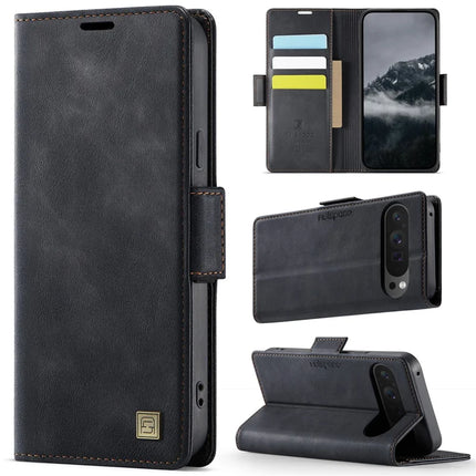For Google Pixel 9 Pro / Google Pixel 9 Case AUTSPACE A11 RFID Blocking Retro Leather Cell Phone Wallet Cover
