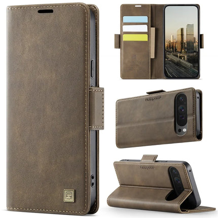 For Google Pixel 9 Pro / Google Pixel 9 Case AUTSPACE A11 RFID Blocking Retro Leather Cell Phone Wallet Cover