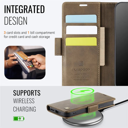 For Google Pixel 9 Pro / Google Pixel 9 Case AUTSPACE A11 RFID Blocking Retro Leather Cell Phone Wallet Cover