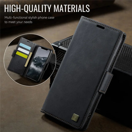 For iPhone 11 Case AUTSPACE A11 RFID Blocking Retro Leather Cell Phone Wallet Cover
