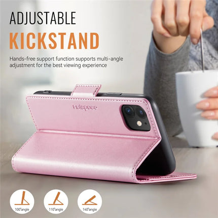 For iPhone 11 Case AUTSPACE A11 RFID Blocking Retro Leather Cell Phone Wallet Cover