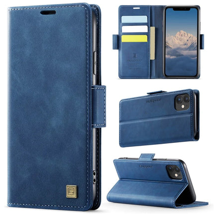 For iPhone 11 Case AUTSPACE A11 RFID Blocking Retro Leather Cell Phone Wallet Cover
